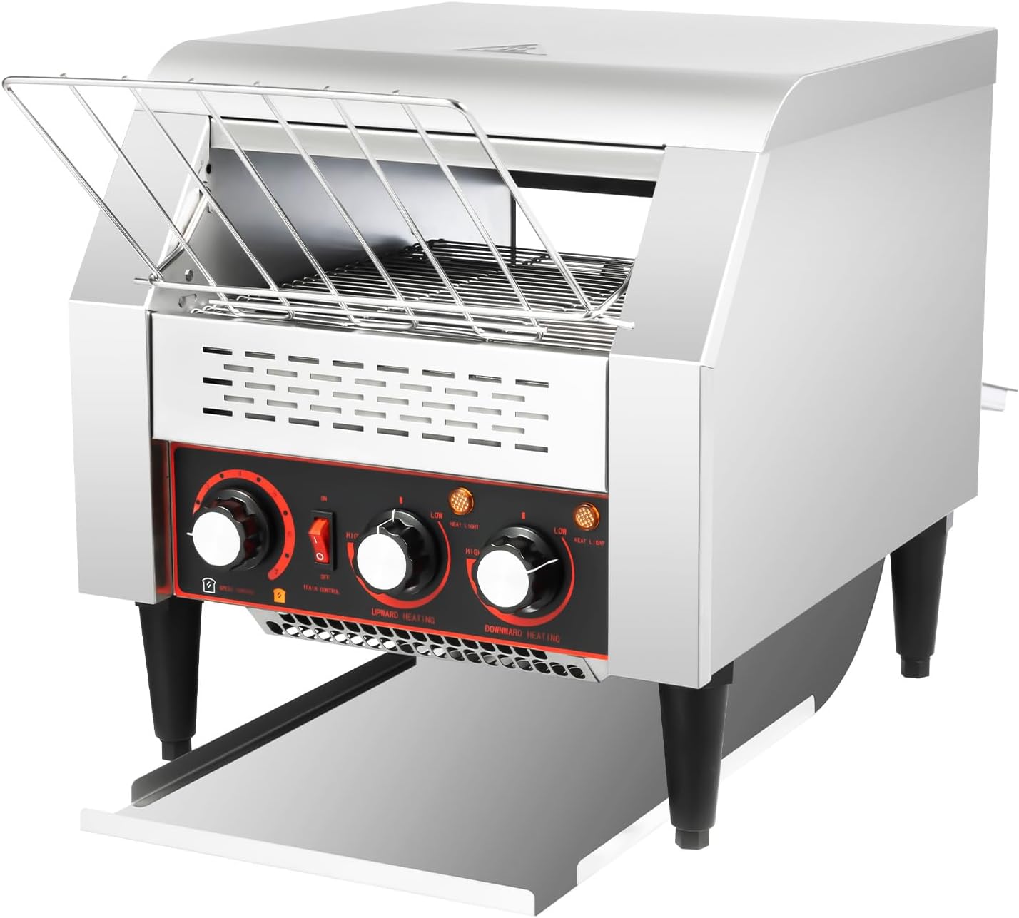 Conveyor Toaster, 2200w 110v Countertop Electric Restaurant Equipment Stainless Steel Heavy-Duty Industrial Toasters Adjustable Toasters Oven w/Double Heating Tubes for Bun Bagel Bread Baked Food