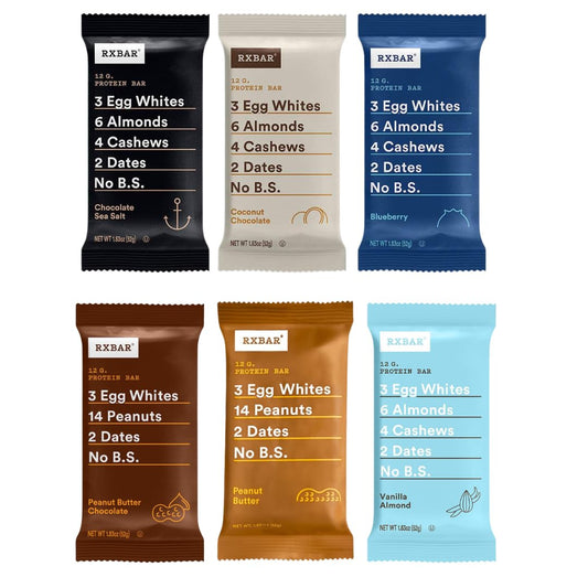 Generic RX-BAR Assorted Variety Pack, Protein Bar, Gluten Free, High Protein Snack 1.83 Ounce (30 Count)