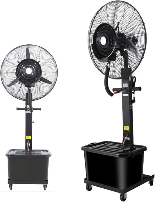 26in\/30in Misting Fan Industrial Pedestal Misting Fans 3 Cooling Speeds Dust Suppression Misting Cooling Fan Standalone 11 Gallon Water Tank (Size : 30inch)
