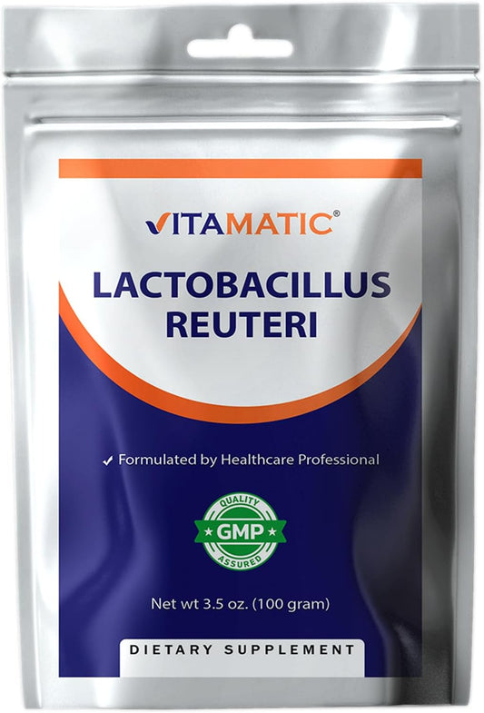 Vitamatic Lactobacillus Reuteri Probiotic Powder - Digestive Health Support - 100 Gram (3.5 OZ) - 100 Servings