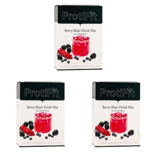 High Protein Berry Blast Fruit Drink 3 Pack, 15g Protein, Low Calorie, Sugar Free, Ideal Protein Compatible, 7 Servings Per Box, (3 Pack)