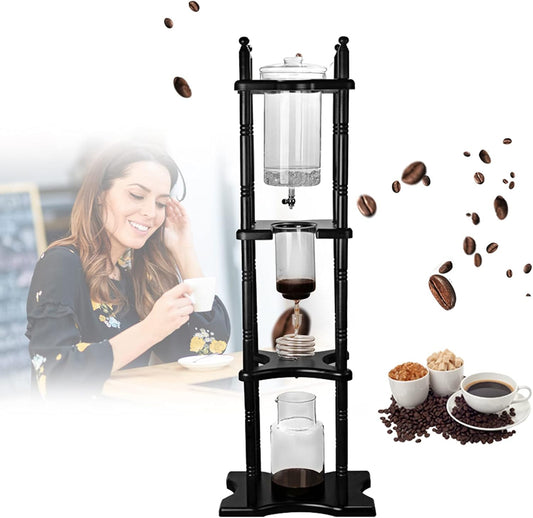 Cold Brew Coffee Tower, 67.63 Oz Ice Cold Brew Dripper Adjustable Drip Cold Brew Coffee Maker about 25 Cups for Bars, Clubs, Parties 28 x 24.5 x 115 Cm/ 11.02 x 9.65 x 45.28 Inch