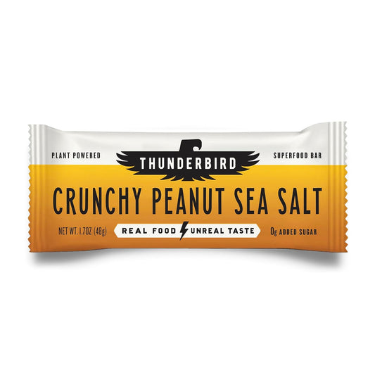Thunderbird Bars Energy Snack, Gluten-Free with Protein, Healthy Real Food, Vegan Non-GMO, No Added Sugar, Crunchy Peanut Butter (12 Count, 1.7 oz. Bars)