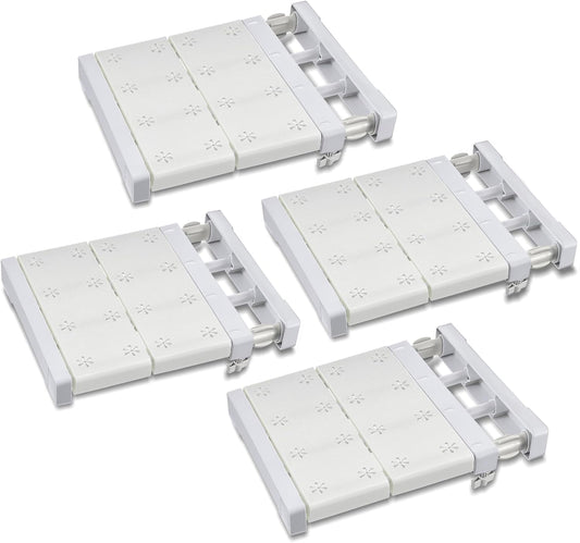 Gerrii 4 Pcs Closet Tension Shelf Rod Expandable Shelf Locker Organizer Adjustable Metal Storage Rack Scalable Layered Divider Separator for Cabinet Wardrobe Kitchen Bathroom (10.83''-17.91'')