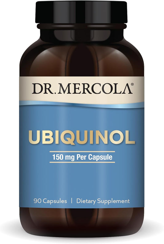Dr. Mercola Ubiquinol - 150 mg Ubiquinol - Supports Energy Production - Antioxidant Supplement - Non-GMO, Gluten-Free & Soy-Free - 90 Capsules (90 Servings)