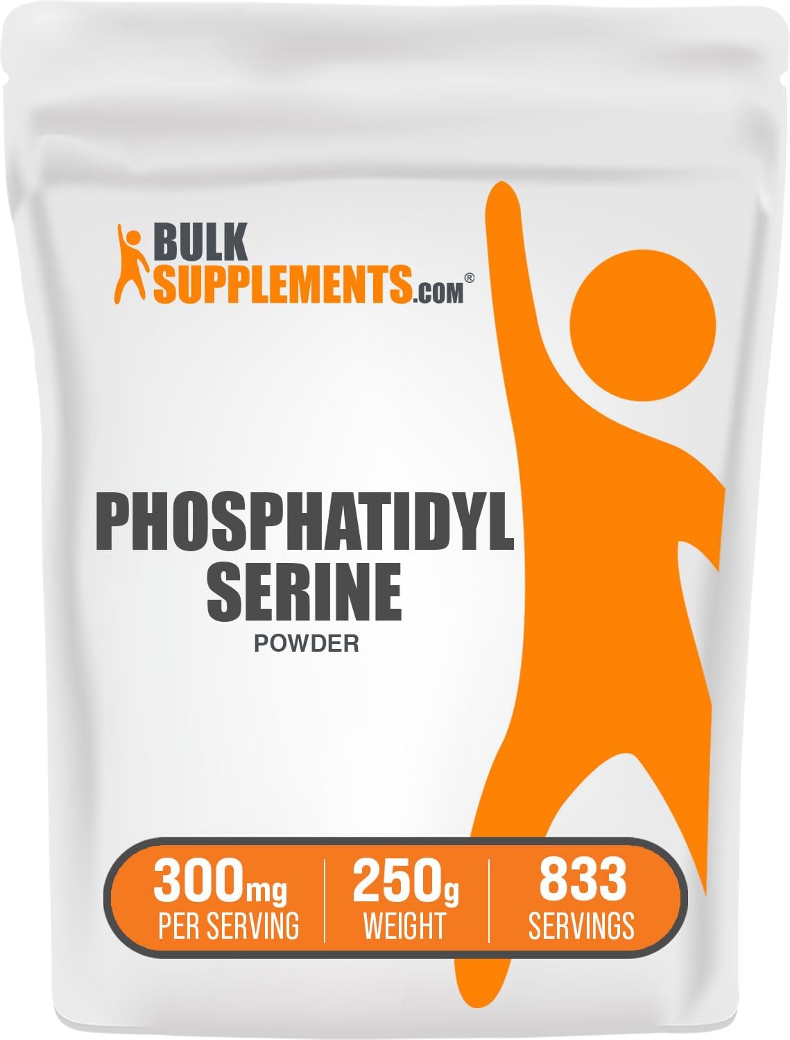 BulkSupplements.com Phosphatidylserine Powder - Phosphatidylserine Supplement, Sourced from Soy Beans - 300mg per Serving (60mg of Phosphatidylserine), 250g (8.8 oz) (Pack of 1)
