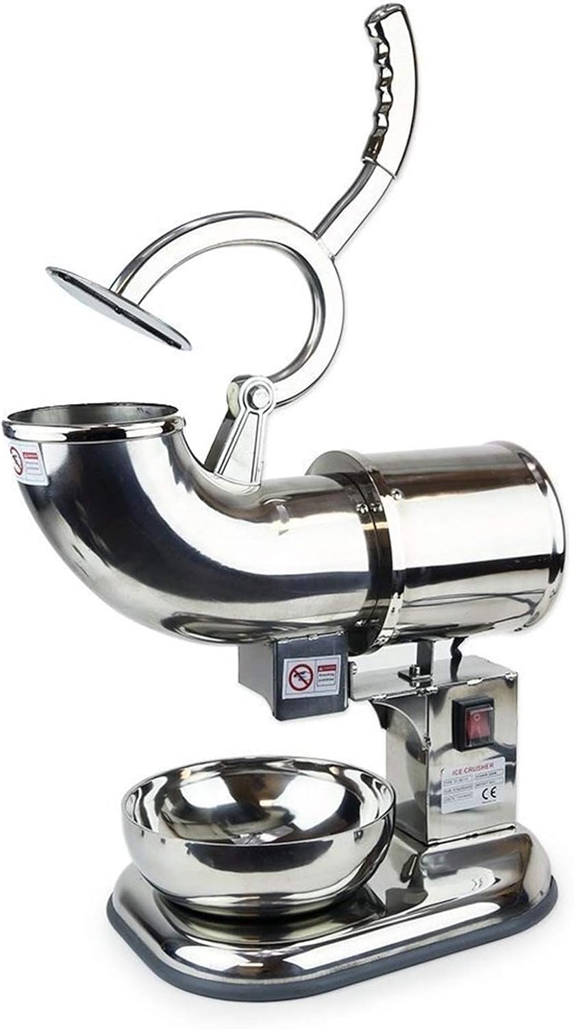 ZY-SB114 All Stainless Steel Commercial Electric Ice Shaver Ice Crusher Sand Ice Machine Dual-Blade