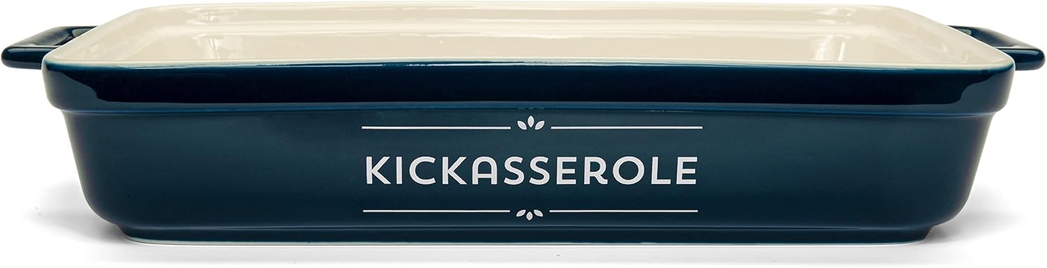 Ceramic Casserole Dish For Oven - 10.6 x 7.2 x 2.3 - Funny Gift for Bakers and People That Like To Cook or Housewarming Gift Idea