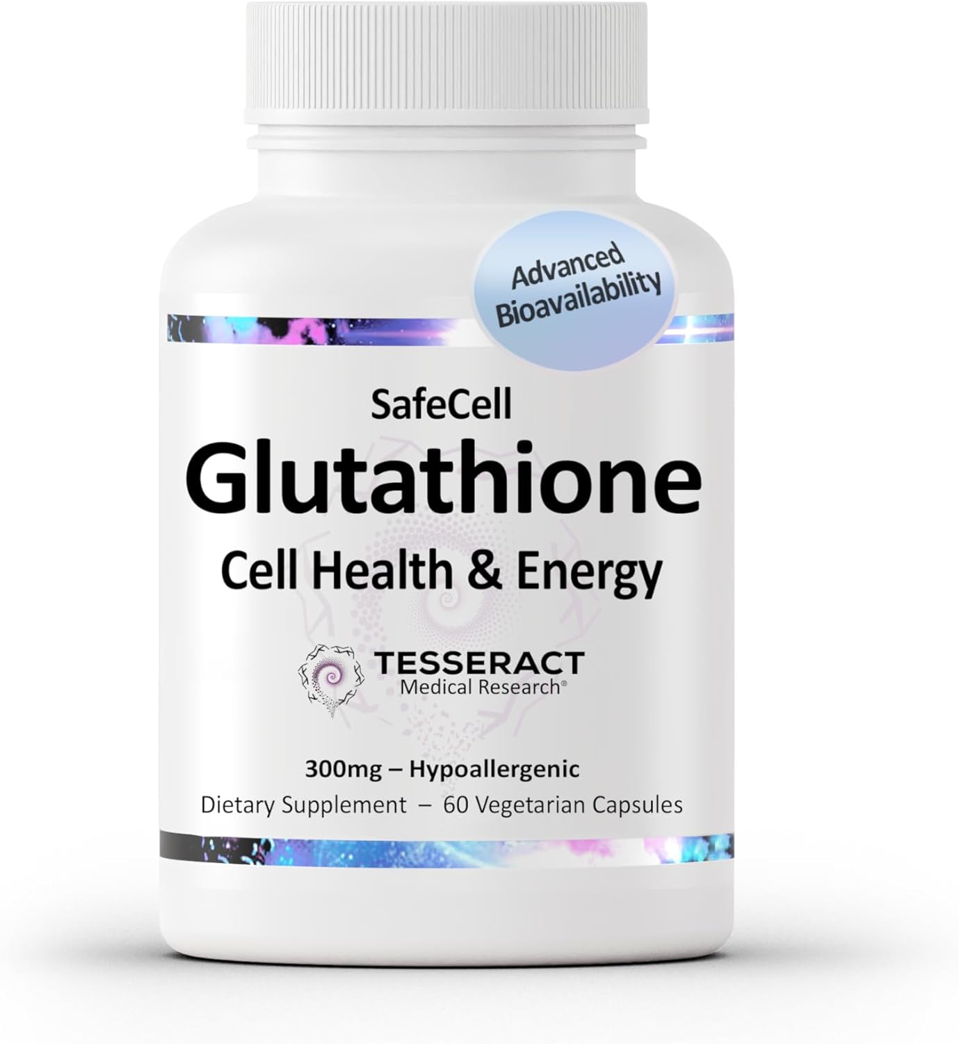 SafeCell S-Acetyl Glutathione Supplement for Neuro Health Support, Powerful Antioxidant to Help Neutralize Free Radicals, Hypoallergenic, 300mg, 60 Vegetarian Capsules