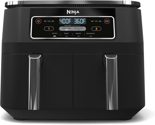 Ninja Foodi 4 in 1 8-Quart 2-Basket Air Fryer with DualZone Technology, Air Fry, Roast, Reheat, and Dehydrate - (DZ100)