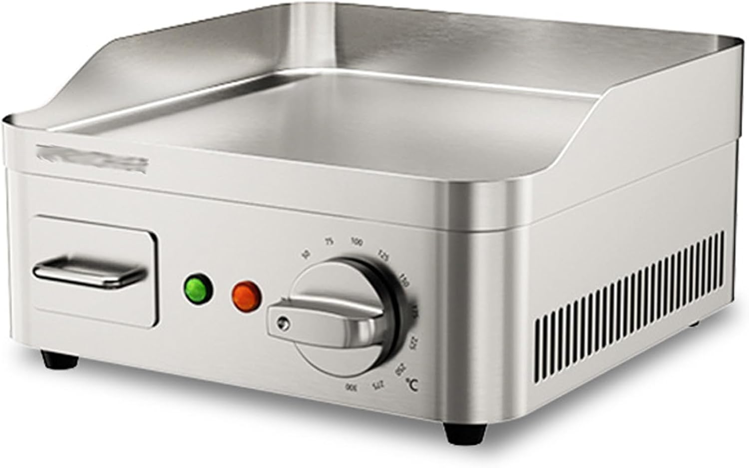 2000W 9" Commercial Electric Countertop Griddle Stainless Steel Flat Top Grill Hot Plate BBQ Flat Large Restaurant Grill, Adjustable Thermostatic Control for Home Commercial Places