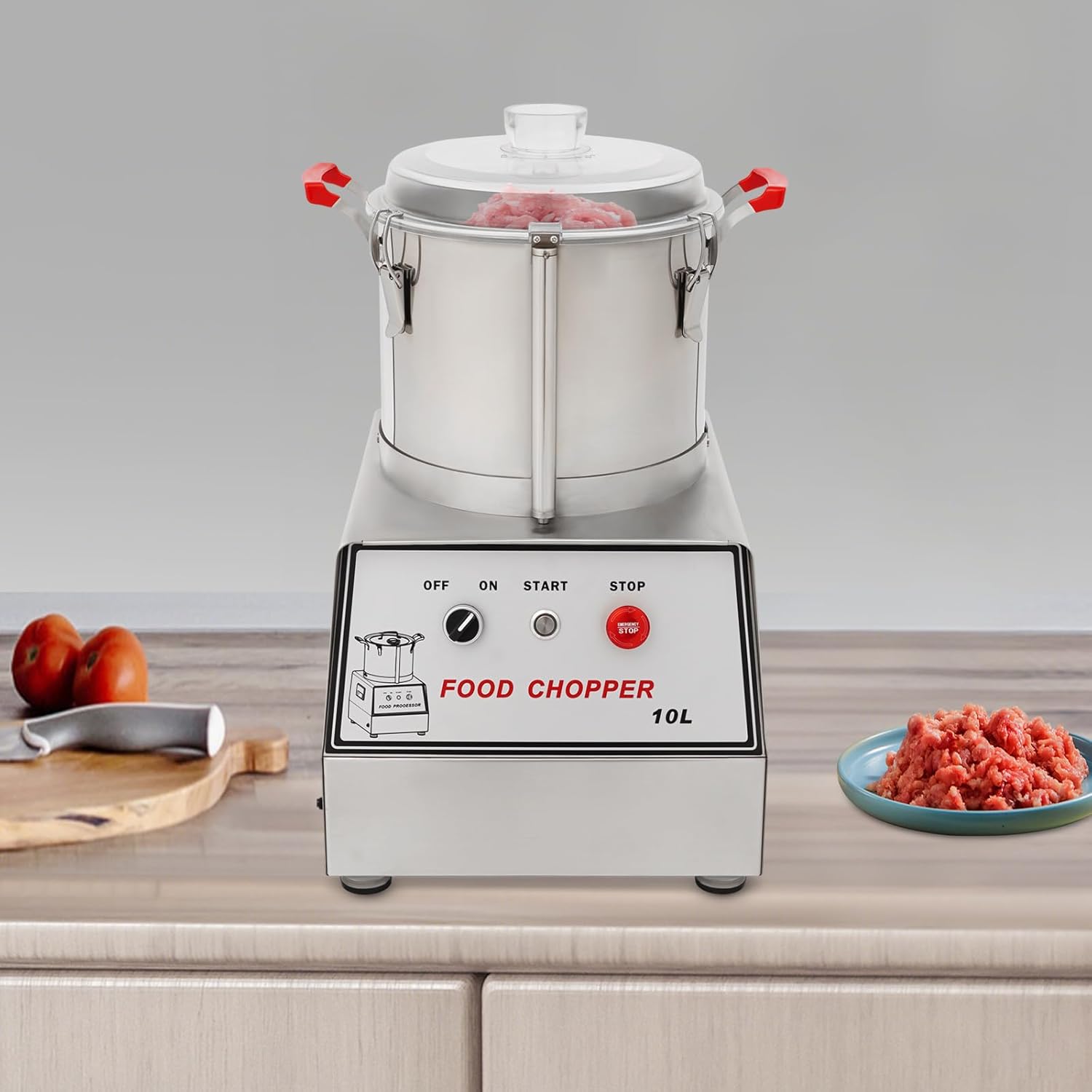 Food Processor with 2.6Qt Bowl Stainless Steel 1100W Electric Food Chopping Machine 1400RPM Commercial Vegetable Chopper for Home Kitchen Restaurants Meat Fruit Prep