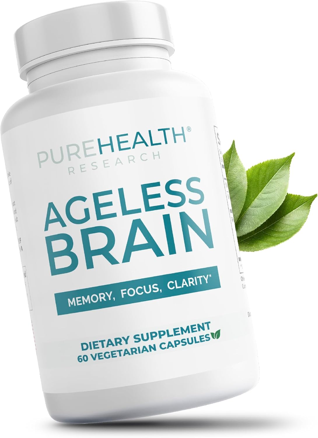 Ageless Brain Supplements for Memory and Focus - Nootropic Brain Health Supplement for Adults - with Bacopa Monieri, Alpha GPC, L-Tyrosine, Vitamin B6, Niacin & More, 60 Capsules