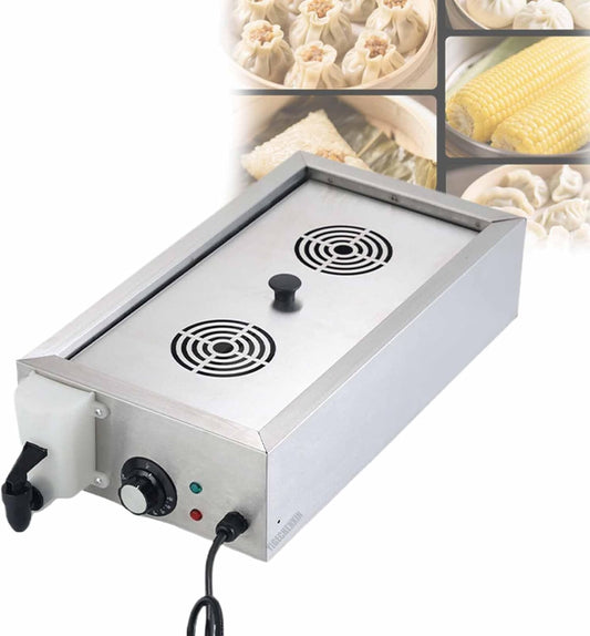 YIGECHENXIN Automatic Temperature Control Electric Bun Steamer, 2\/4\/6 Hole Commercial Stainless Steel Restaurant Steamer Save Time and Energy Suitable for Fast Food Restaurants