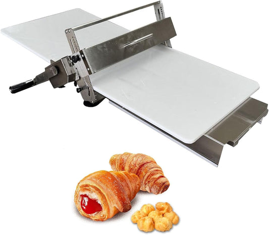 Electric Dough Roller Adjustable Thickness,Folding Dough Roller Machine,with Sheeter Board Manual Dough Roller Machine,for Pizza, Croissants, Pastry & Fondant Table Top Design,Type300