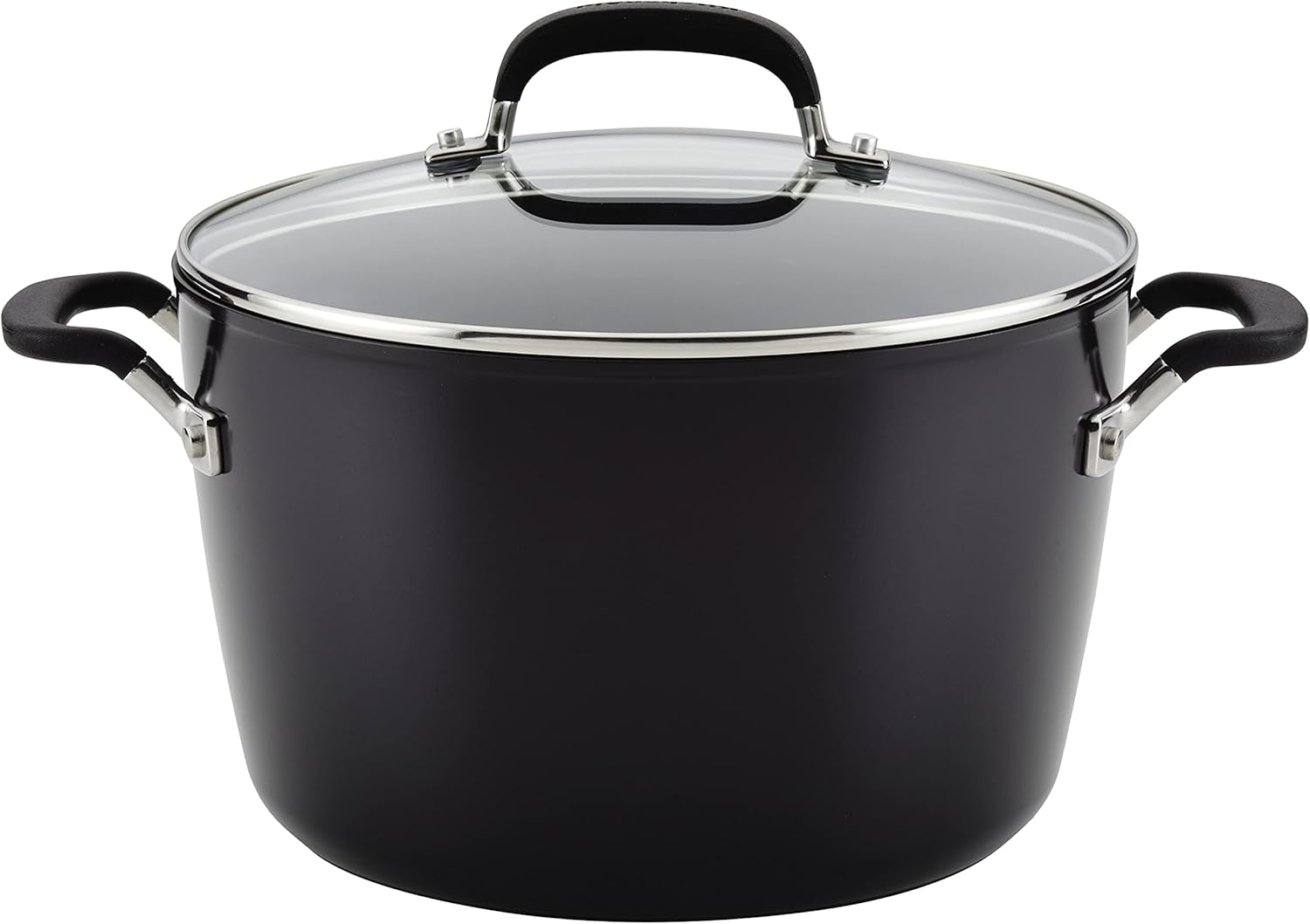 KitchenAid 84805 Hard Anodized Nonstick Stockpot with Lid, 8 Quart - Onyx Black