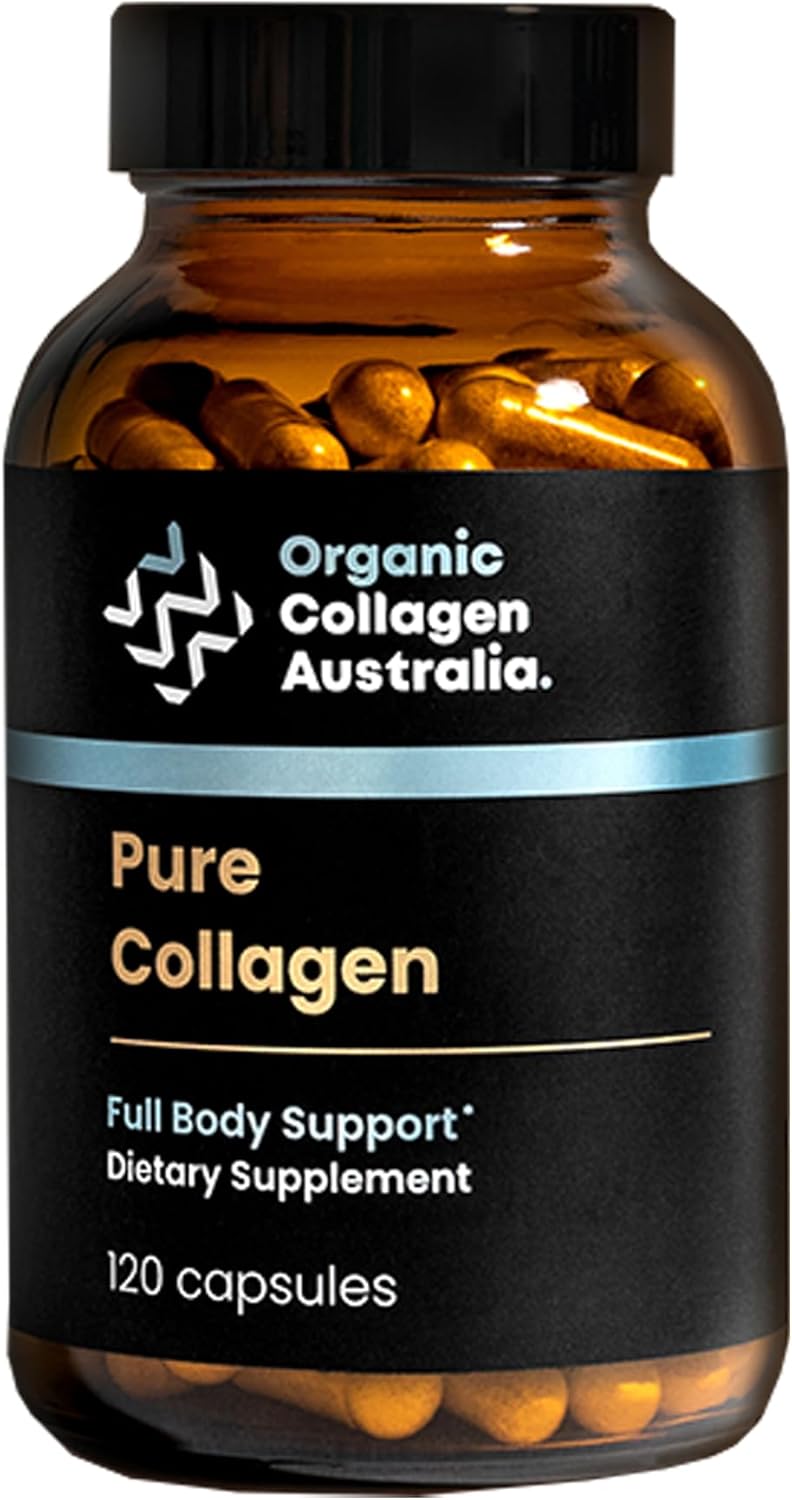 Organic Collagen Australia Pure Hydrolyzed Collagen Capsules – Bioavailable for Skin Elasticity, Hair Health, and Joint Support – Grass-Fed, Pasture-Raised, Paleo & Keto Friendly (120 Caps)