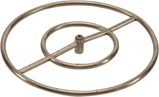 HPC Fire Round Stainless Steel Fire Pit Burner (FRS-24-NG), 24-Inch, Natural Gas