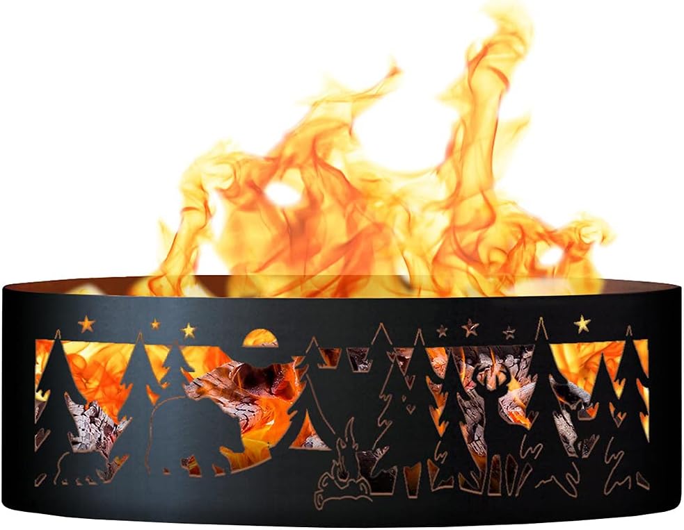 P&D Metal Works Campfire Fire Ring - Northwoods Campground (48 in. Dia. x 12 in. H)