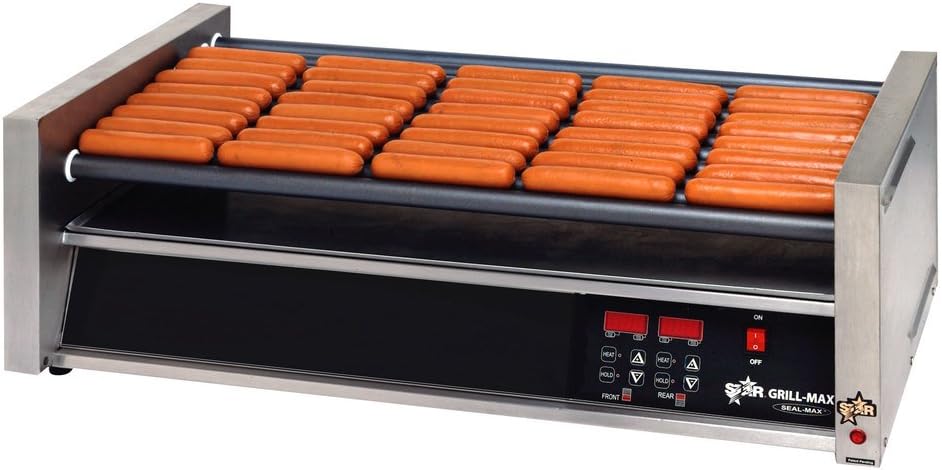 Table Top King star Grill Max Pro 50SCE 50 Hot Dog Roller Grill with Electronic Controls and Duratec Non-Stick Rollers