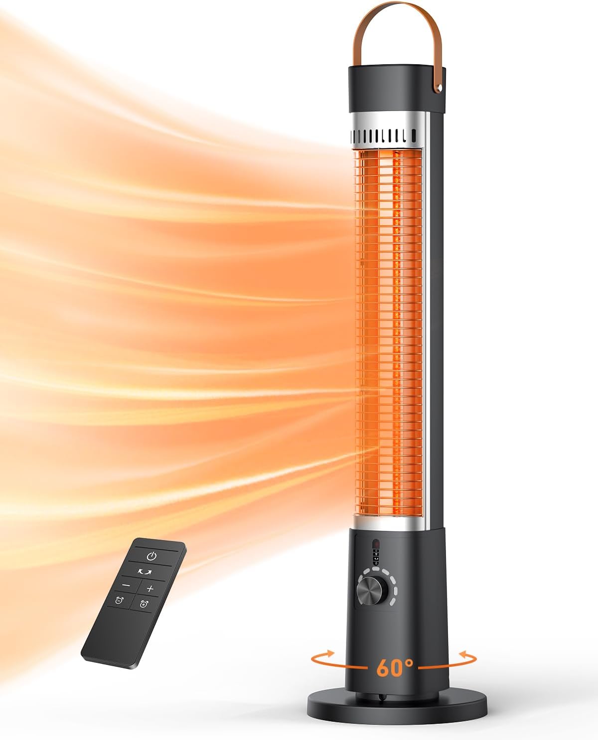 Patio Heater, 9 Heat Setting, 60-Degree Oscillation, 9-Hour Timer, Portable A - 4