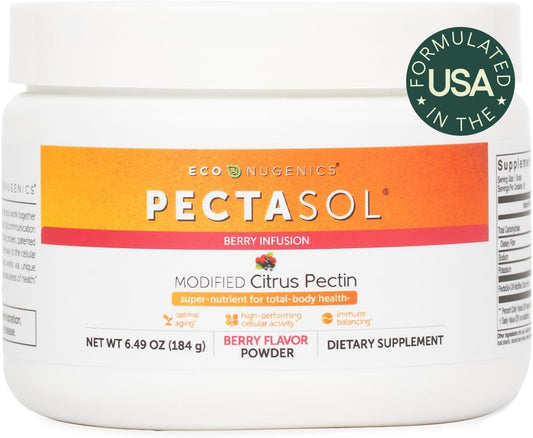 PectaSol Modified Citrus Pectin \u2013 184g Berry Powder \u2013 Total-Body Health Supplement to Support the Heart, Immune System, Inflammation Response & Healthy Aging + Maintain Healthy Galectin-3 Levels