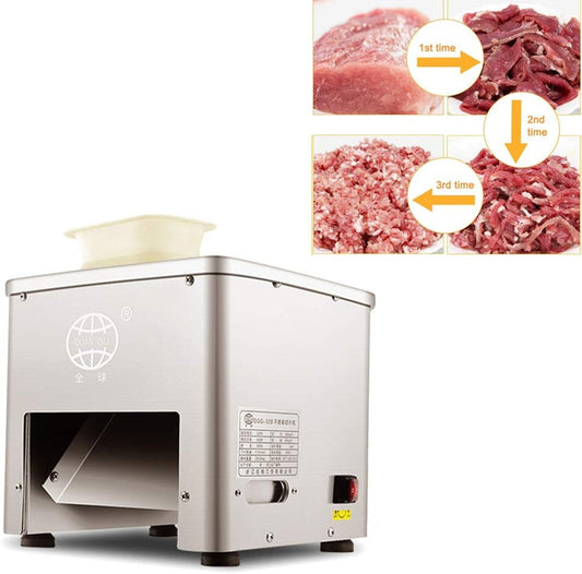 Meat Slicer, Commercial Electric Meat Cutter Machine Food Processor Desktop Meat Vegetable Cutter, 85mm 350lb/h 110v