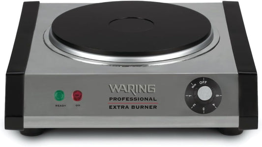 WARING® WEB300 Portable Heavy Duty Cast-Iron Single Burner Countertop, 1300W