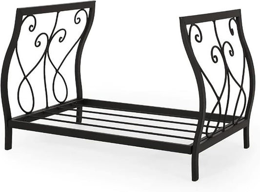 Outdoor Fireplace Firewood Rack Log Store Heavy Duty Logs Holder for Indoor Outdoor Fireplace Metal Wood Stacker Organizer Easy Detachable