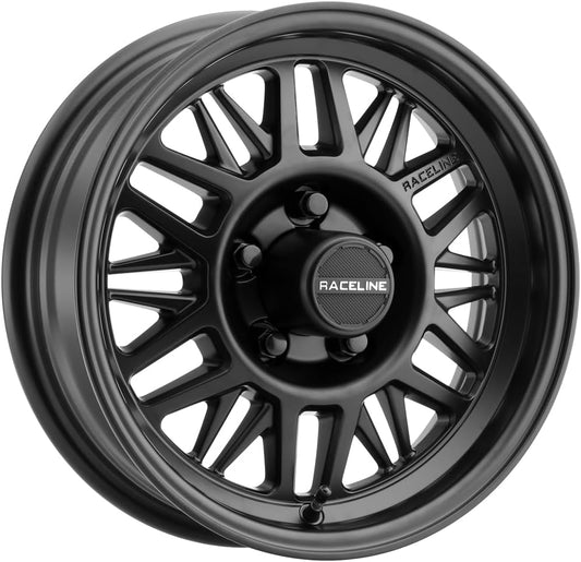 Raceline 451B Ryno Trailer 15x5 5x4.5" +0mm Satin Black Wheel Rim 15" Inch