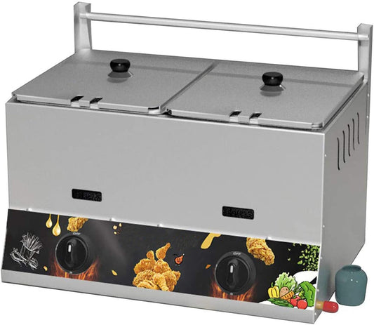 Commercial Deep Fryer with Basket,Electric Deep Fryer 22l Professional Induction Deep Fryer with Drain System,Stainless Steel Easy to Clean for Restaurant Mobile Catering Food Cooking