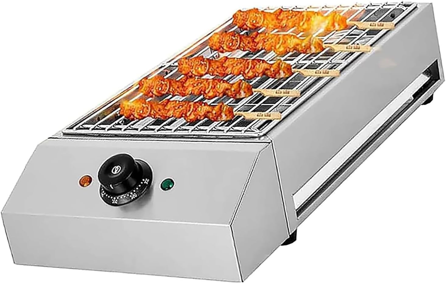 Indoor Smokeless Grill, Electric Barbecue Grill, Temperature Range 50-300°C, U Shaped Heating Tube Design, with Filled Drip Tray, for Outdoor Picnics
