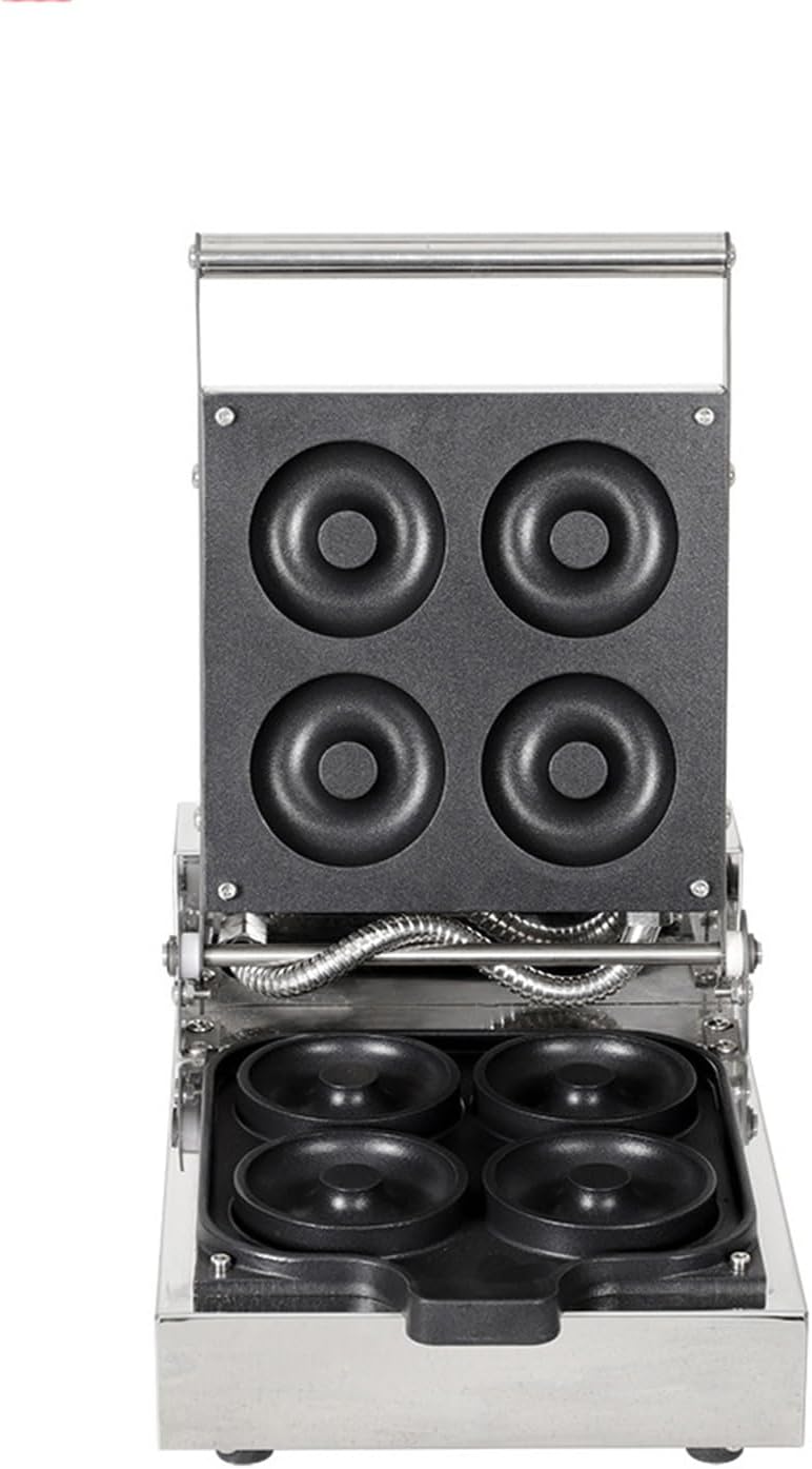 Electric Donut Maker, 4 Holes Commercial Donut Machine, 1100W Electric Doughnut Machine, Double-Sided Heating Commercial Donut Maker with Non-stick Teflon Coating for Home & Commercial Use