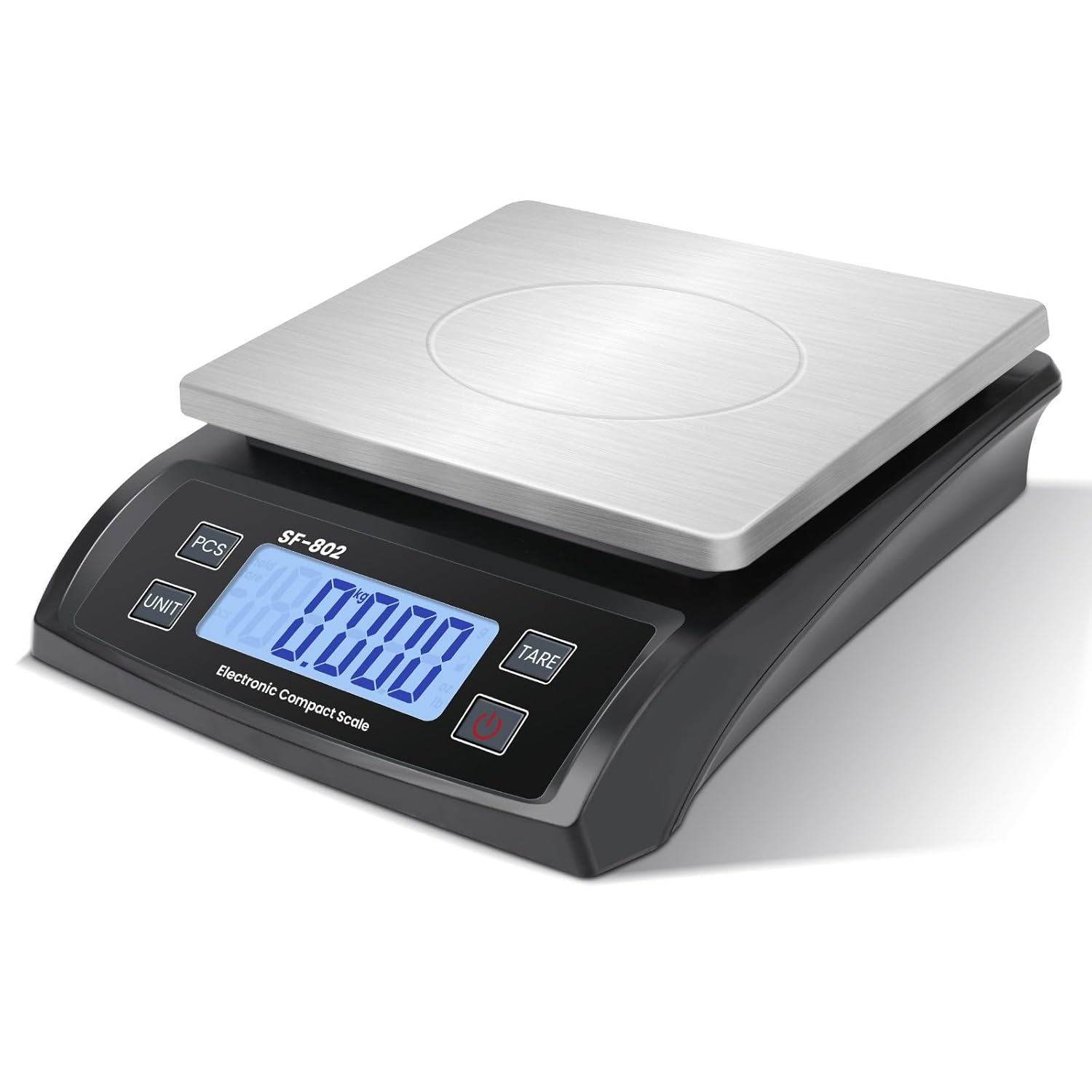 Puozult Digital Kitchen Scale 30kg\/66lb Large Food Scale for Baking Cooking Stainless Bread Scale with LCD Display Counting Scales for Commercial (Color : Stainless Black)