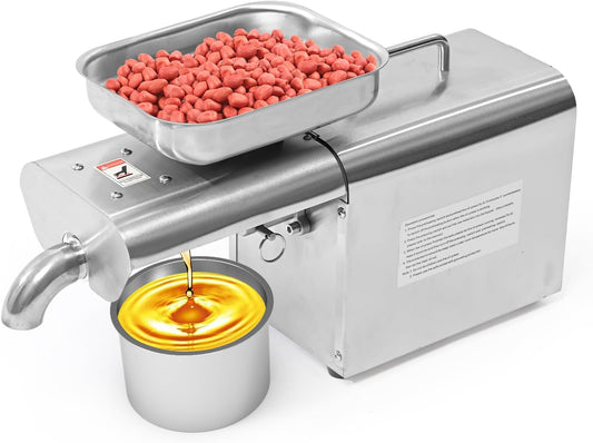 Household Oil Press Machine, Foolproof Oil Press for Kitchen Use, Automatic Oil Extractor for Pressing Peanut, Sesame Seeds, Walnut, Almond, Pumpkin, Rapeseed and Many