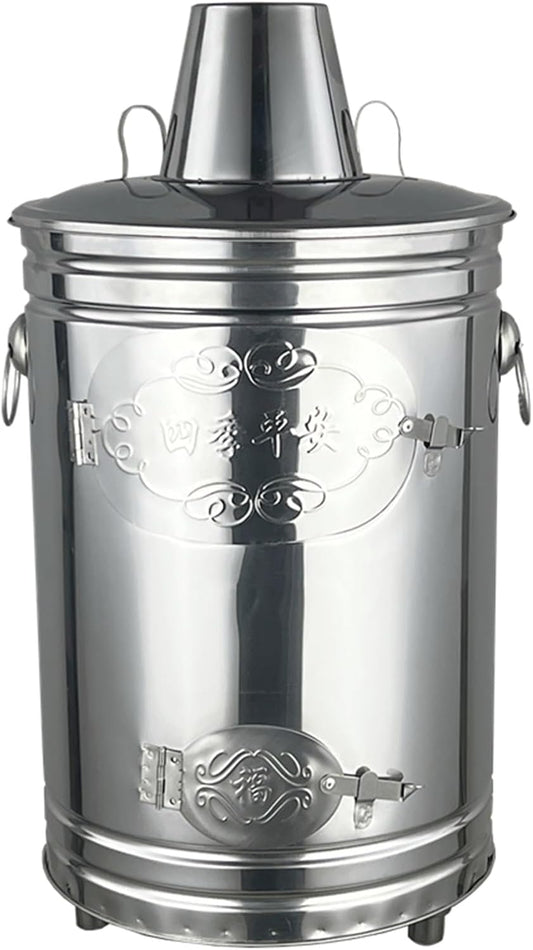 Stainless Steel Burn Barrel Bucket, Burn Barrel for Yard Waste, Heat-Resistant Burn Cage for Paper Leaf Trash Wood Backyard(31 * 31 * 42cm)