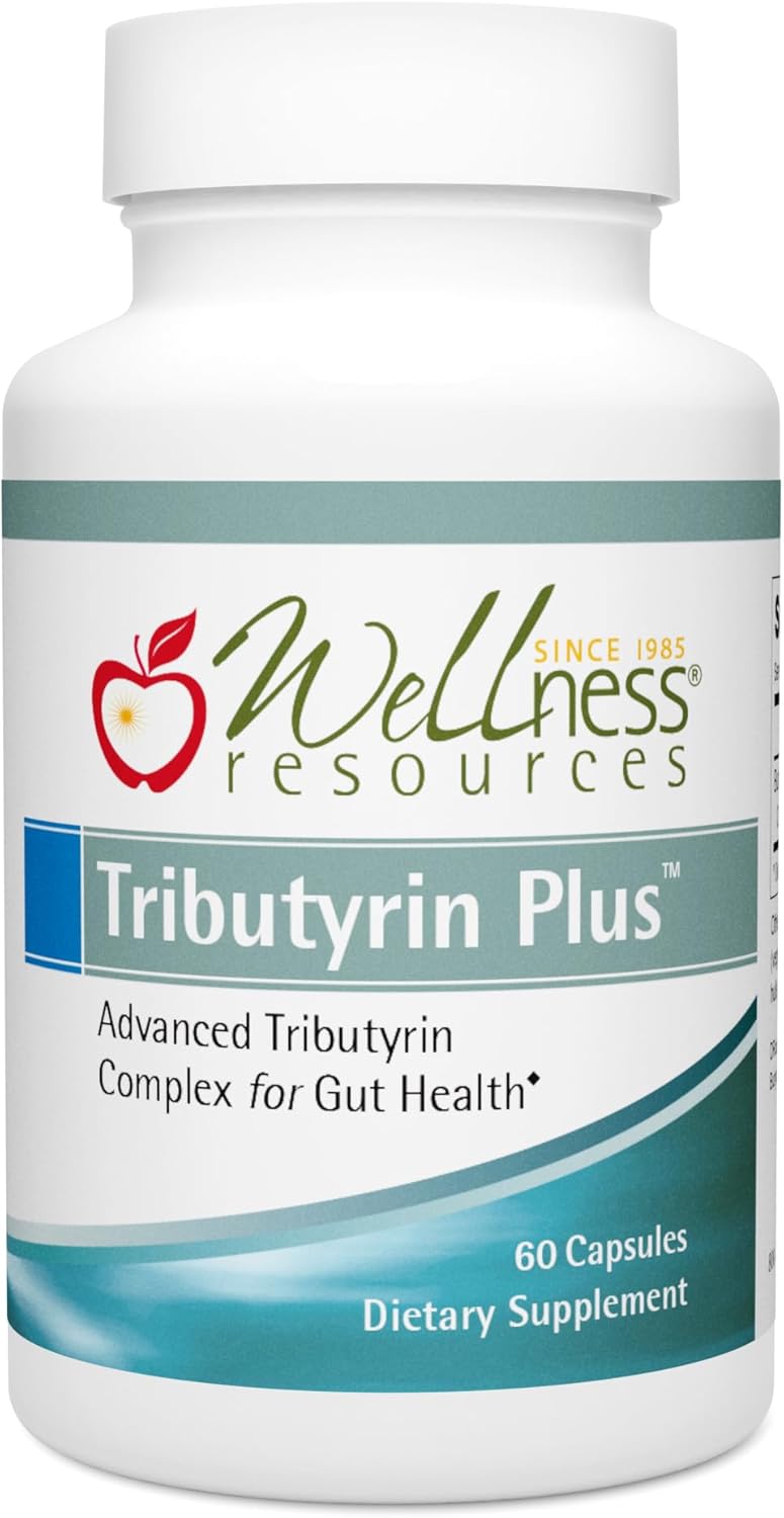Wellness Resources Tributyrin Plus Postbiotic Supplement for Gut Health with High Absorption ButyraGen Tributyrin Complex (800mg per Two Capsules, 60 Veggie Capsules)