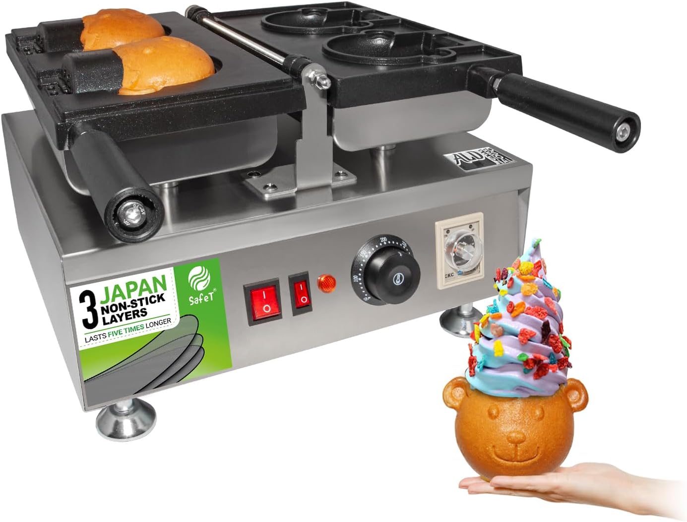 Generic Commercial Nonstick 110v 220v Electric Ice Cream Taiyaki Bear Waffle Maker Baker Machine