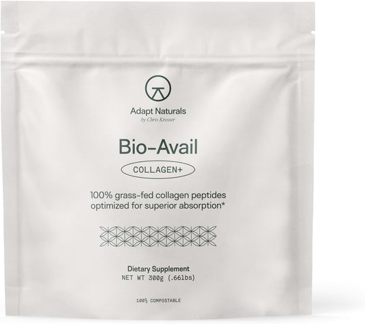 Bio-Avail Collagen+, Grass Fed Collagen Peptides, Optimized for Superior Absorption, Naturally-Sourced Bio-Avail Collagen Supplements for Women and Men, 30 Day Supply