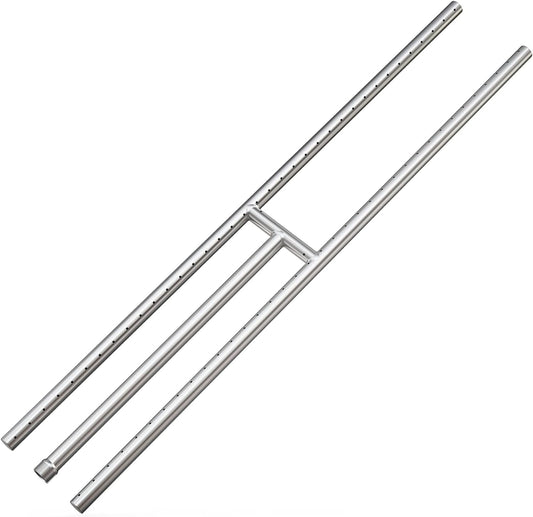 Onlyfire Stainless Steel Fireplace H-Burner for Natural Gas & Propane Fire Pit and Fireplace, 36 x 6 Inch Rectangular DIY Firepit H Burner for Indoor and Outdoor, BTU Max 175,000