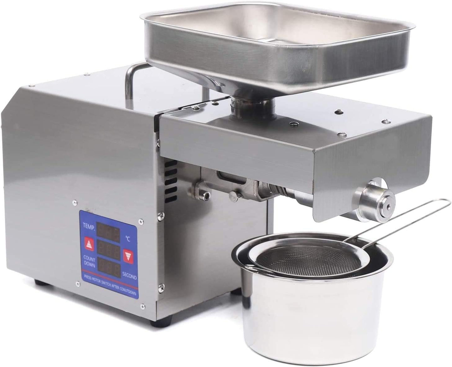 Presser Mill Pressing Machine Automatic Oil Press Machine Stainless Steel Extractor Machine (AC 110V 600W)