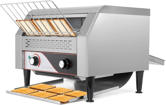 Commercial Toaster 450 Slices/Hour Industrial Toaster Conveyor Toaster for Restaurant Heavy Duty Stainless Steel 2640W