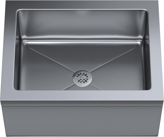 Stainless Steel Floor Mop Sink | 304 Stainless Steel | NSF (25" x 33" x 16")