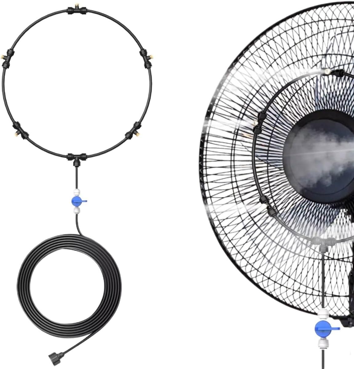 Garden Parts For Outdoor Misting Fan Kit for Patio backyard, 16.4ft Portable Cooling System