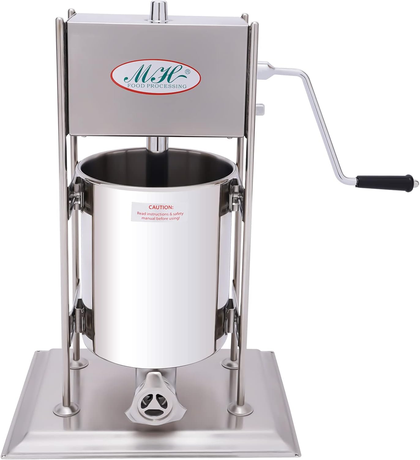 10L Commercial Manual Churros Maker Machine, 2 in 1 Spanish Donuts Churrera Churro Maker Stainless Steel Vertical Sausage Stuffer with 4pcs Nozzles for Commercial and Home Use, Dual Speed