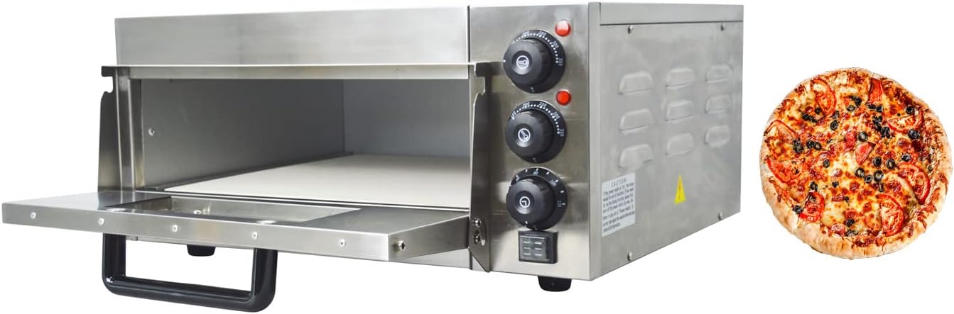 INTBUYING Pizza Oven Toaster Single-Layer Pizza Oven Stainless Steel Countertop Electric Pizza Snack Oven Multi Purpose Oven 2KW 16 inch Pizza Stone 110V