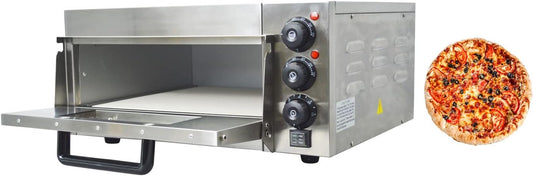 INTBUYING Pizza Oven Toaster Single-Layer Pizza Oven Stainless Steel Countertop Electric Pizza Snack Oven Multi Purpose Oven 2KW 16 inch Pizza Stone 110V