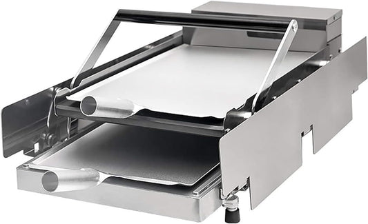 Hamburger Toaster Double Layer Hamburger Bun Fully Automatic Heating Machine 750\/2000W Hamburger Making Machine 6\/12 Hamburgers Per Time 50-300℃ Ideal For Bread Heating (A Small)