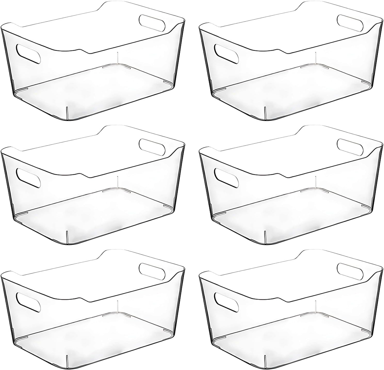 Clear Plastic Storage Bins, Pantry Organizers and Storage Containers, Large Fridge Organizer Bins, Home Kitchen Cabinet Organizer, Medicine Cabinet Bin for Organizing Freezer Closet