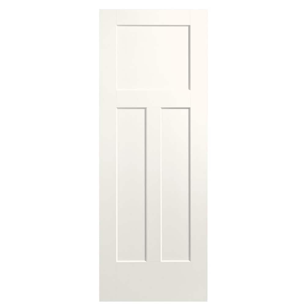 Masonite Winslow 30-in x 80-in White 3-panel craftsman Smooth Hollow core Prefinished Molded composite Slab Door